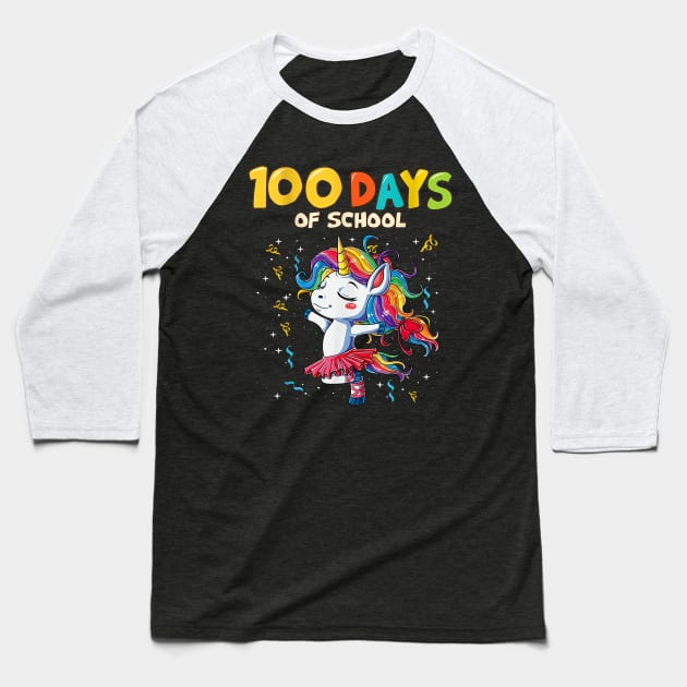 100 Days School Unicorn Girl Baseball T-Shirt by cedricchungerxc